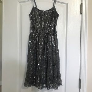 Grey and Silver Sequin Dress